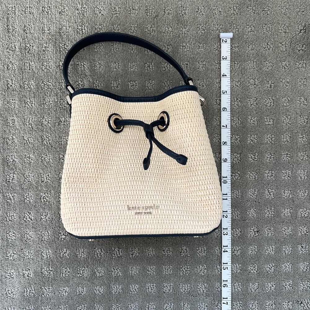 Kate Spade Woven Tan and Black Shoulder Bag